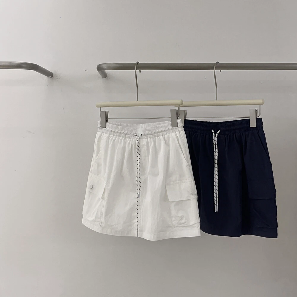 夏上新！【White Is Black】工装风抽绳宽松版型半身裙