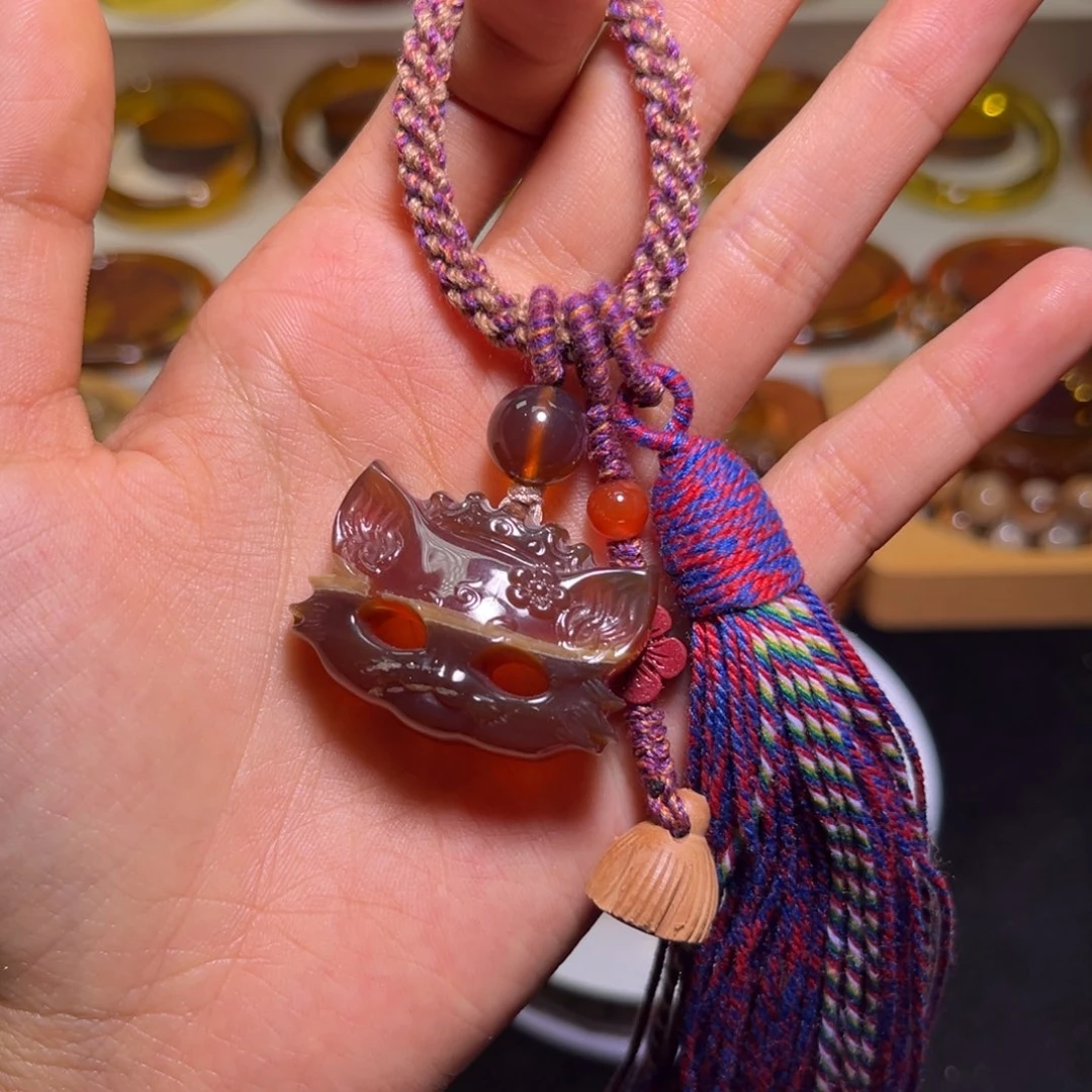 未镶嵌琥珀手镯溶洞蜜猫咪面具