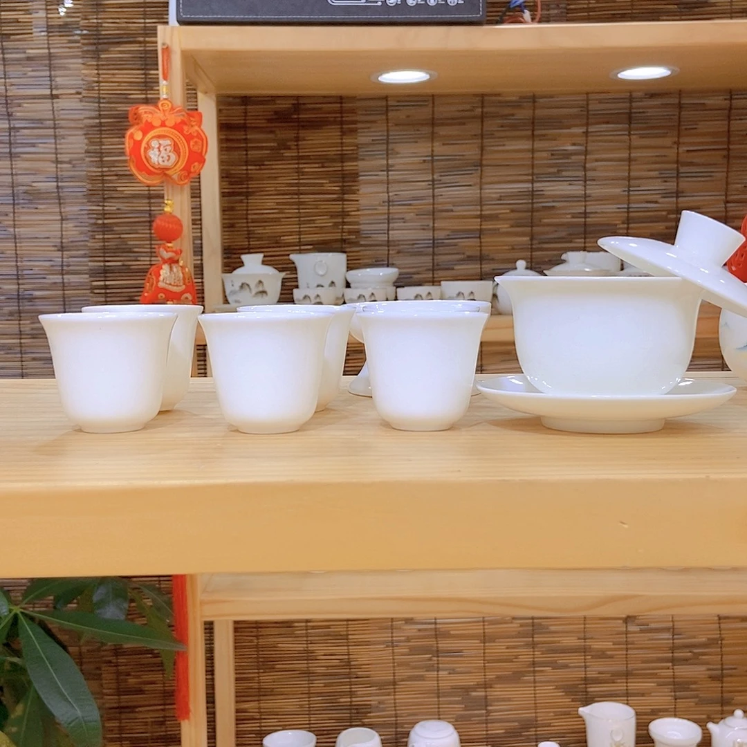 羊脂玉瓷茶具套装