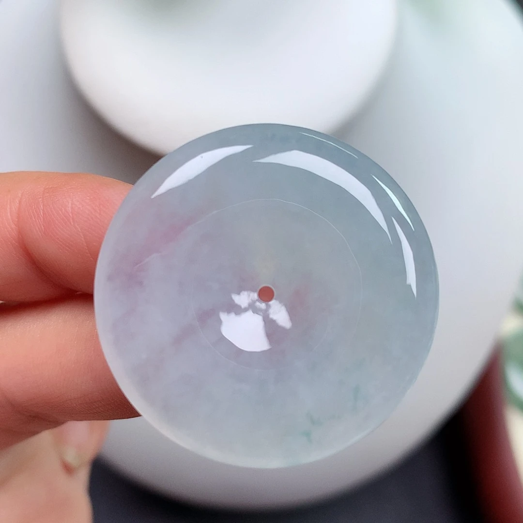翡翠未镶嵌颈饰平安扣 32.5x5.8mm