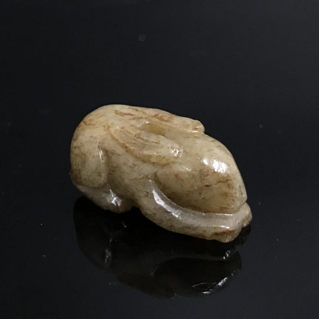 明代和田玉兔/520231/收藏/传承/【友谊文物商店】