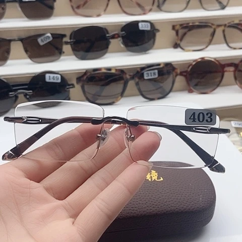 一体款天然水晶石镜