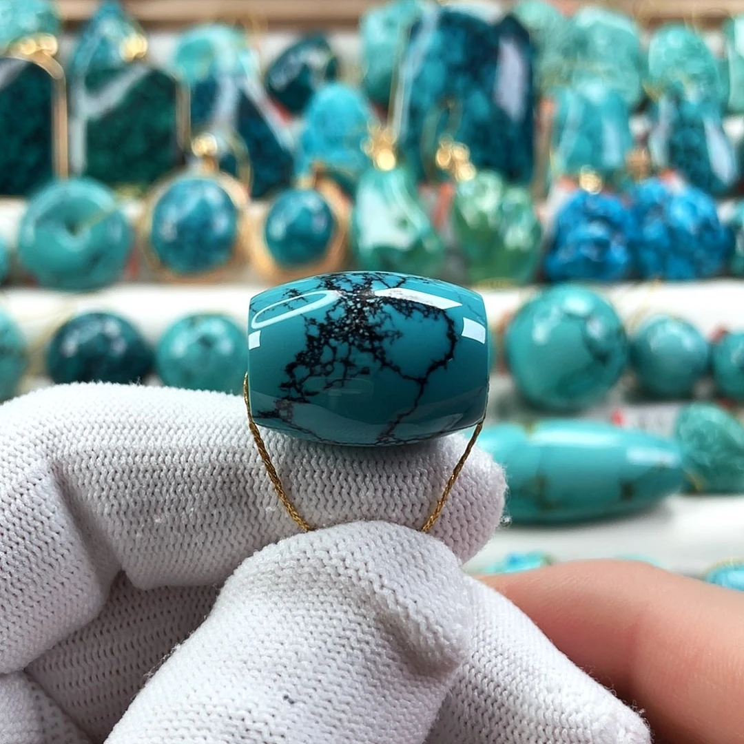 绿松石未镶嵌车挂直径16.5