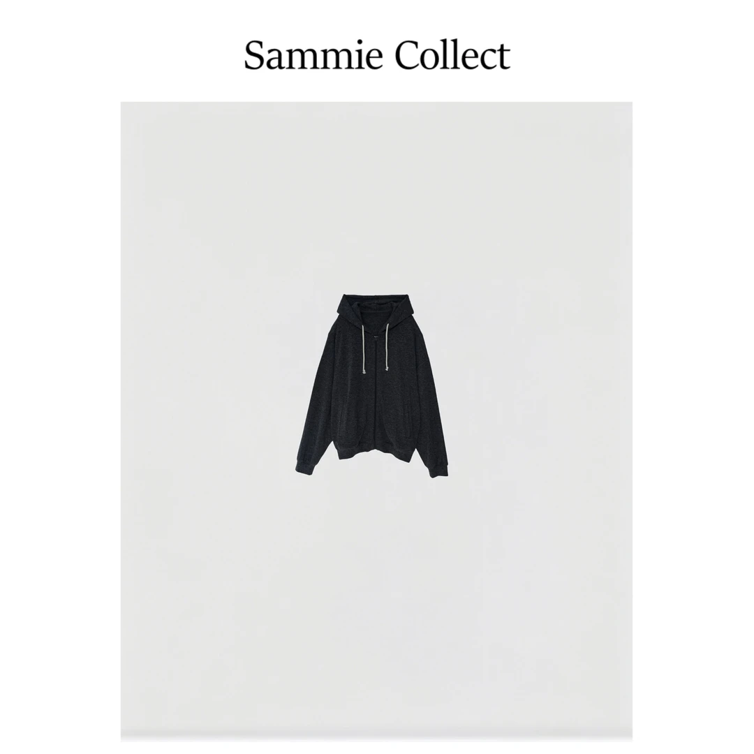 春季爆款拉链落肩连帽开衫卫衣女士休闲宽松百搭显瘦短外套DB1602