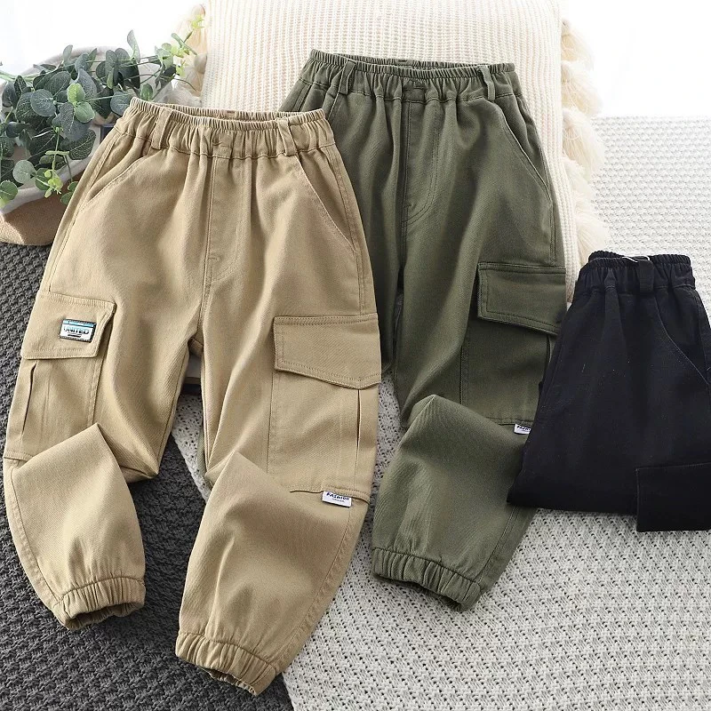 男童工装裤春秋季2025新款中大童韩版运动裤儿童洋气薄款休闲裤潮