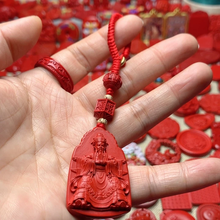 天然辰砂工艺品朱砂钥匙扣