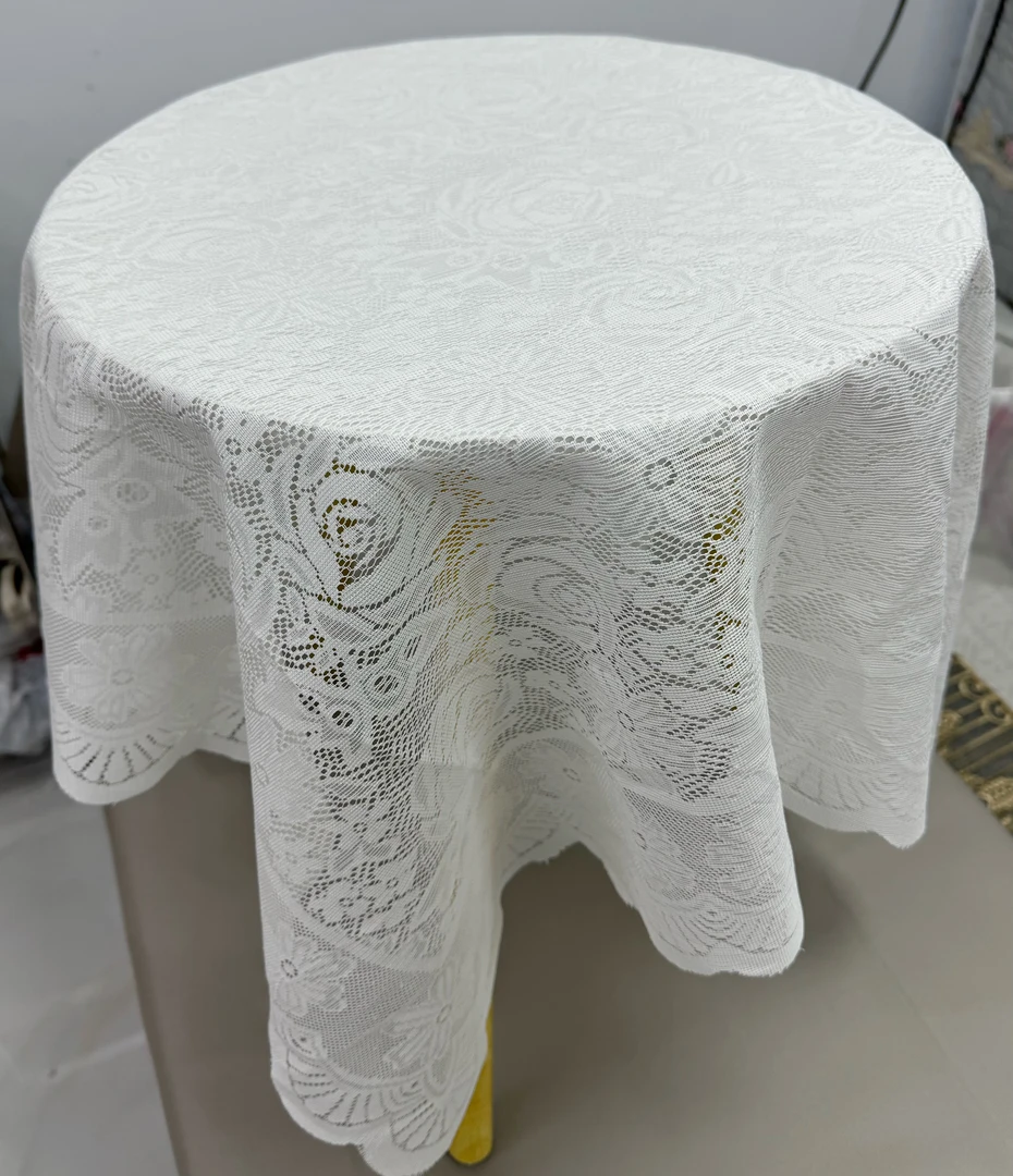 90*90白玫瑰万能盖巾圆桌电视机（发2个）