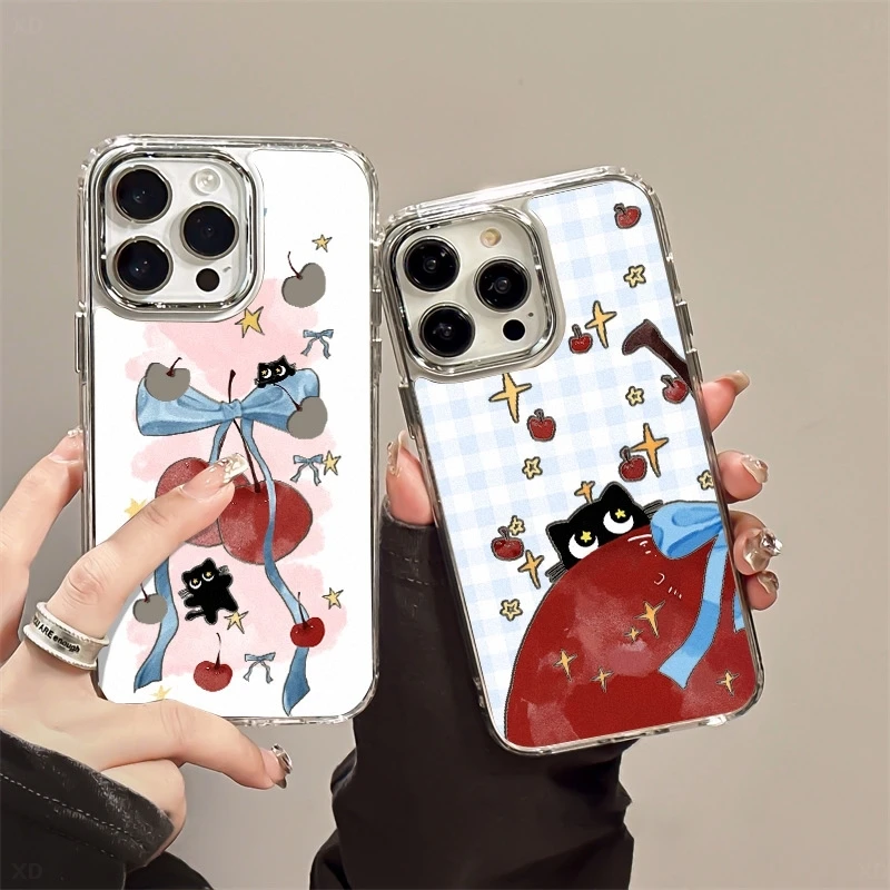 煤球蝴蝶结适用苹果16promax手机壳iPhone15镜头全包14pro防摔13/