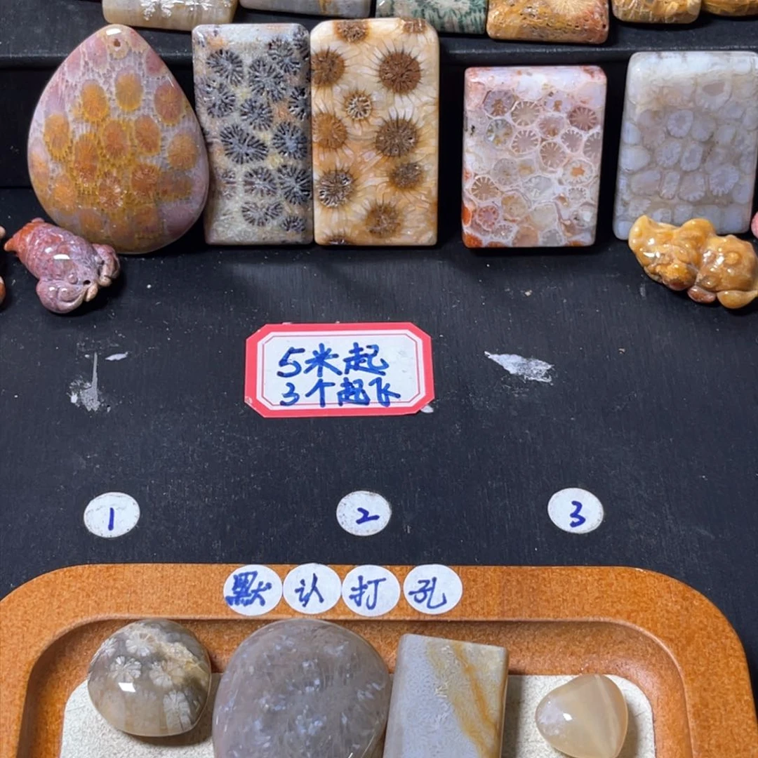 硅化珊瑚（珊瑚玉）吊坠未镶嵌