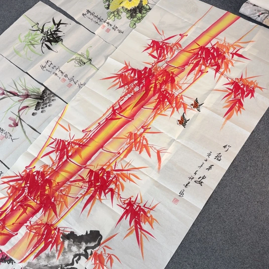 国画四尺尺寸70X140纯手绘作品