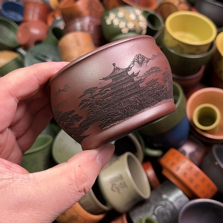 紫砂茶杯全手工紫砂主人杯