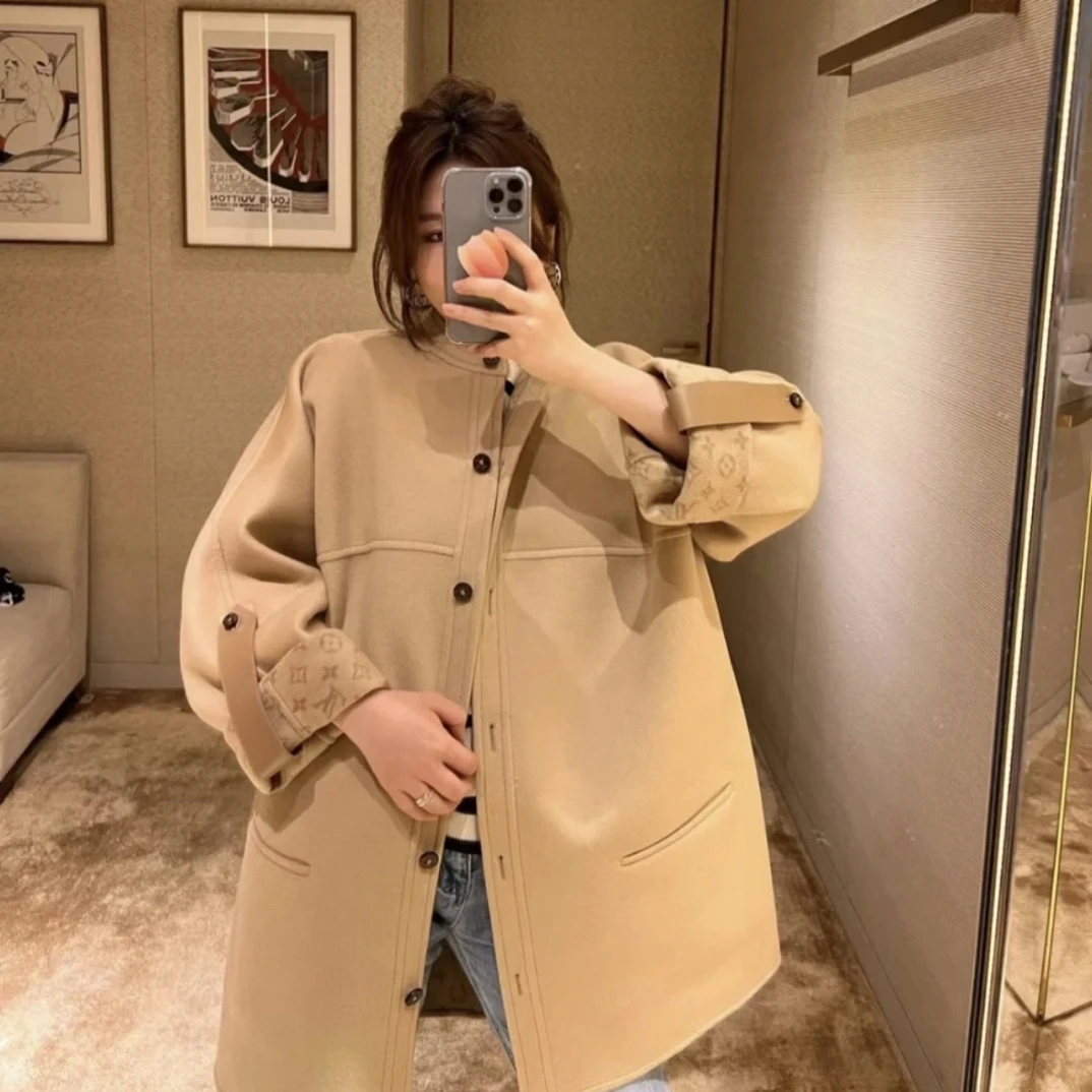 95新 LouisVuitton/路易威登  bb2457 绵羊毛 23ss满印大衣 36码