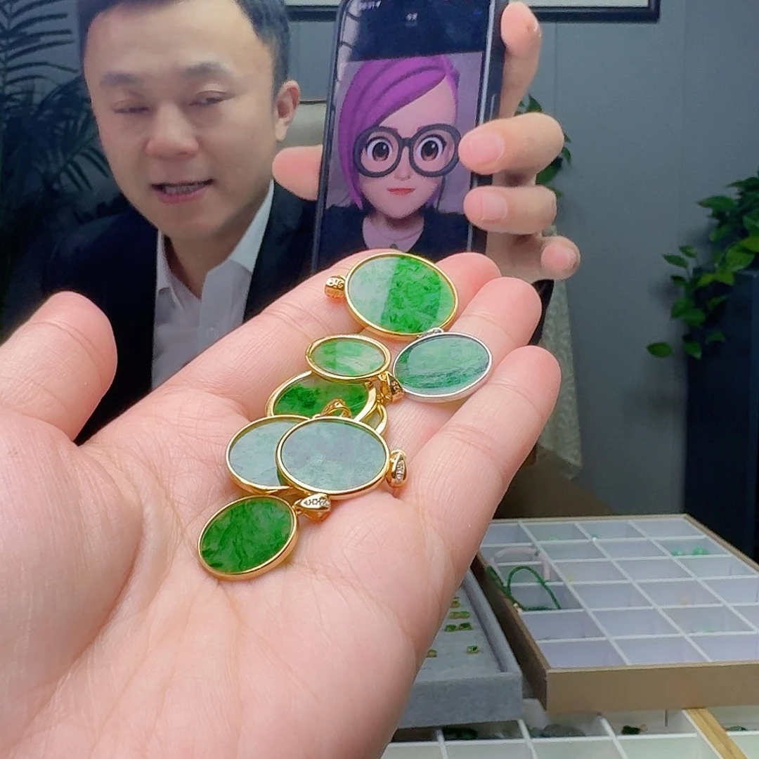 翡翠银S925镶嵌吊坠(不含链)多样性发货其一微瑕