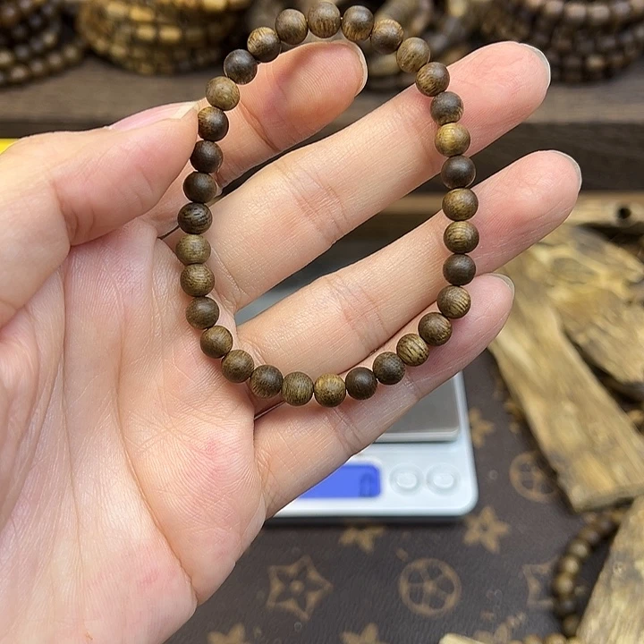 沉香碎屑沉香06圆珠单圈3克