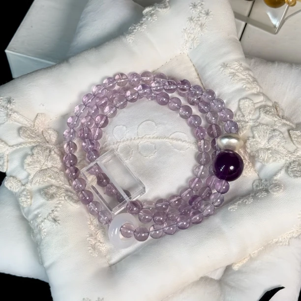 925银手链 璨光原创巴西浅紫多圈（非全净