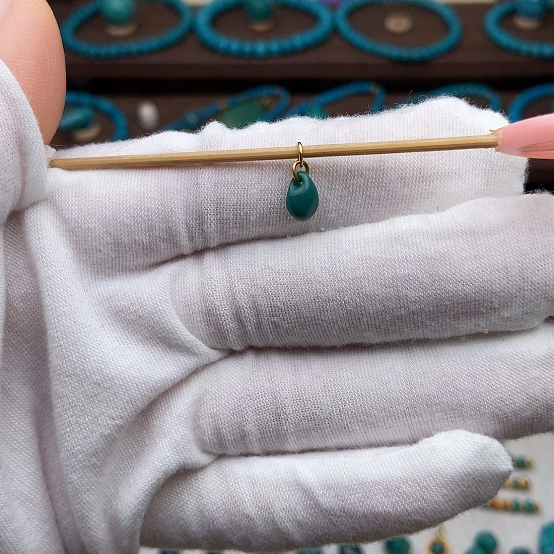 绿松石18K金镶嵌绿松石配饰h