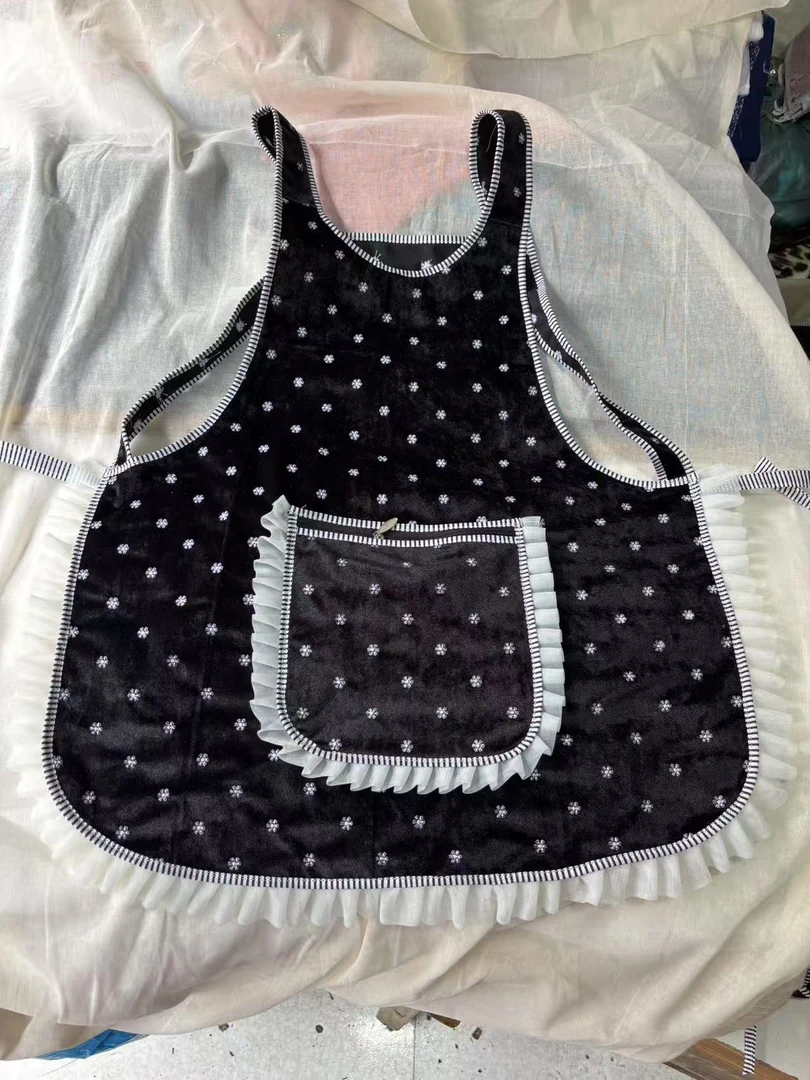 民族风刺绣棉麻餐厅服务员个性工作服围裙家用成人做饭防油罩衣