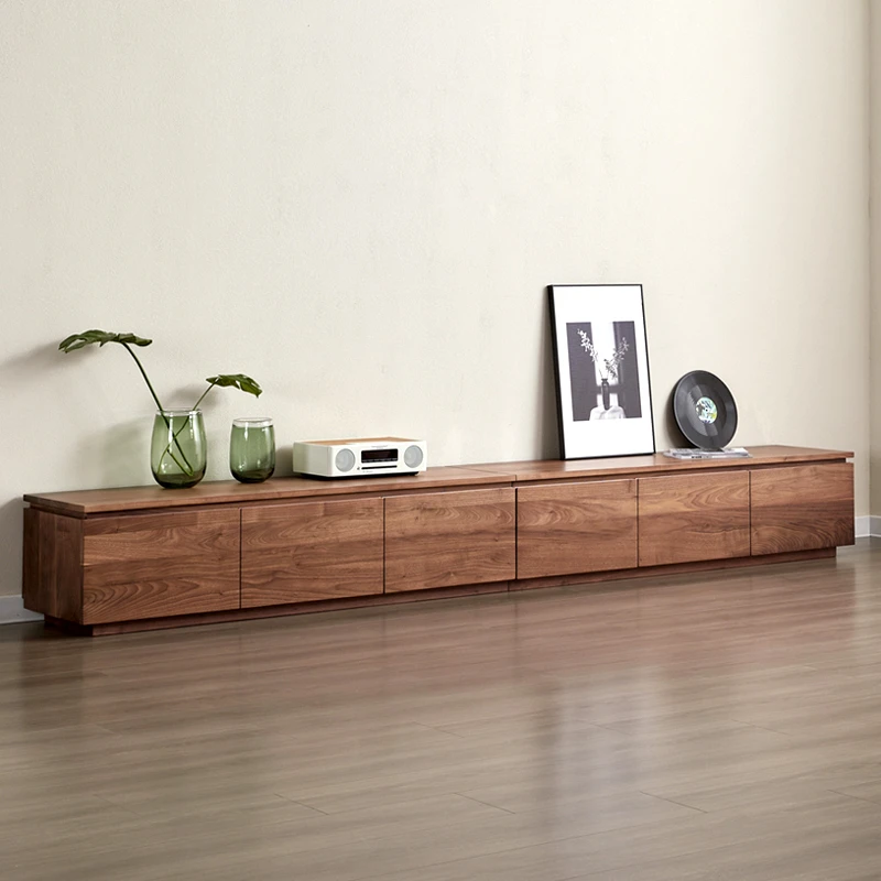 北美黑胡桃木电视柜全实木落地柜小户型客厅地台源头工厂可定制