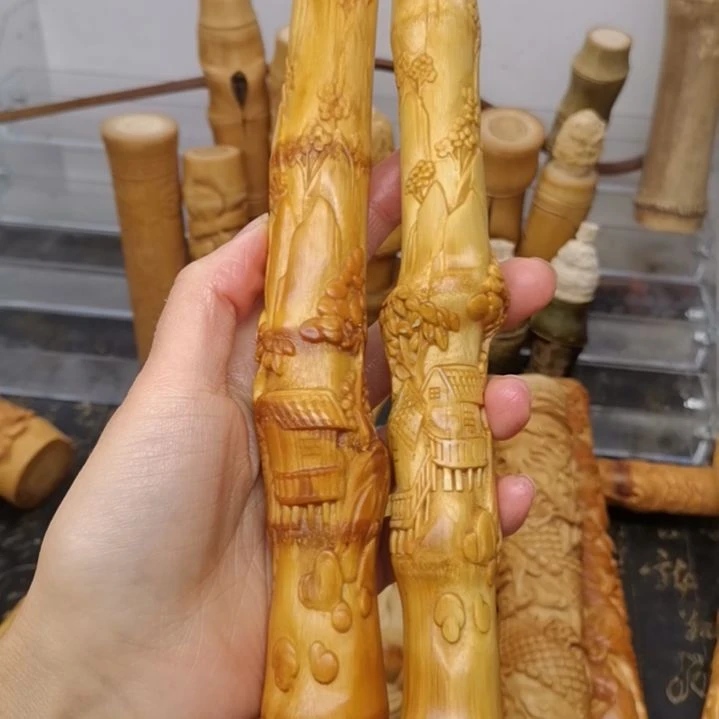 田***伟竹黄皮料子浮雕山水