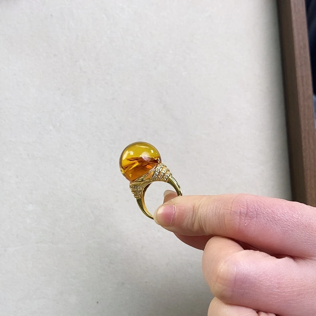 琥珀颈饰银S925镶嵌00000000000