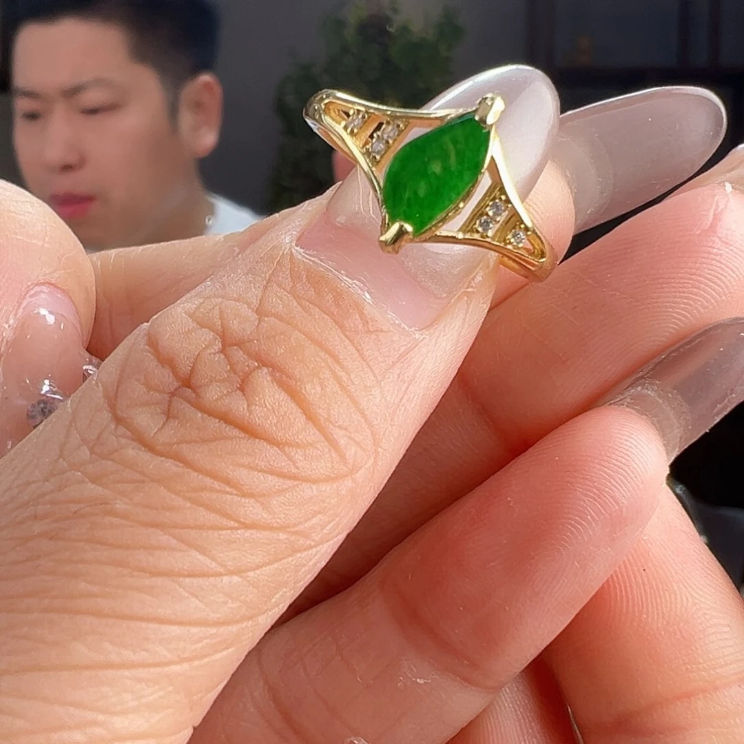 翡翠戒指银S925镶嵌戒指8