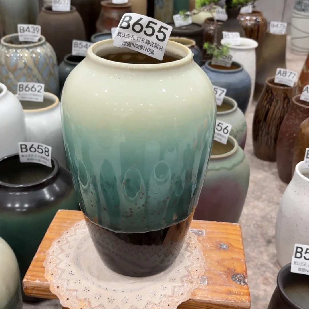 摆件花****芳瑕疵655 景德镇陶瓷花瓶高27口9.5