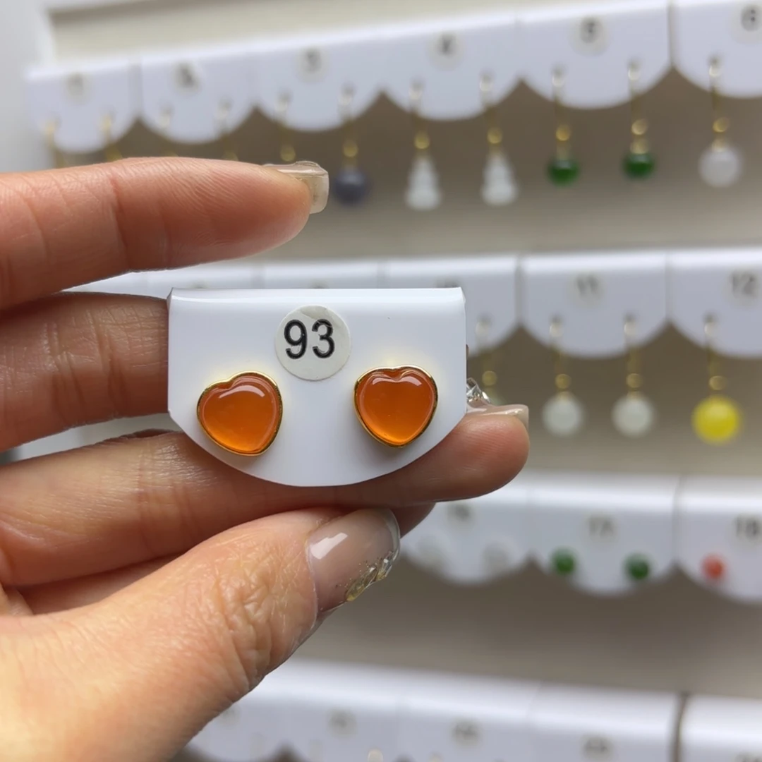 南红玛瑙银S925镶嵌耳饰