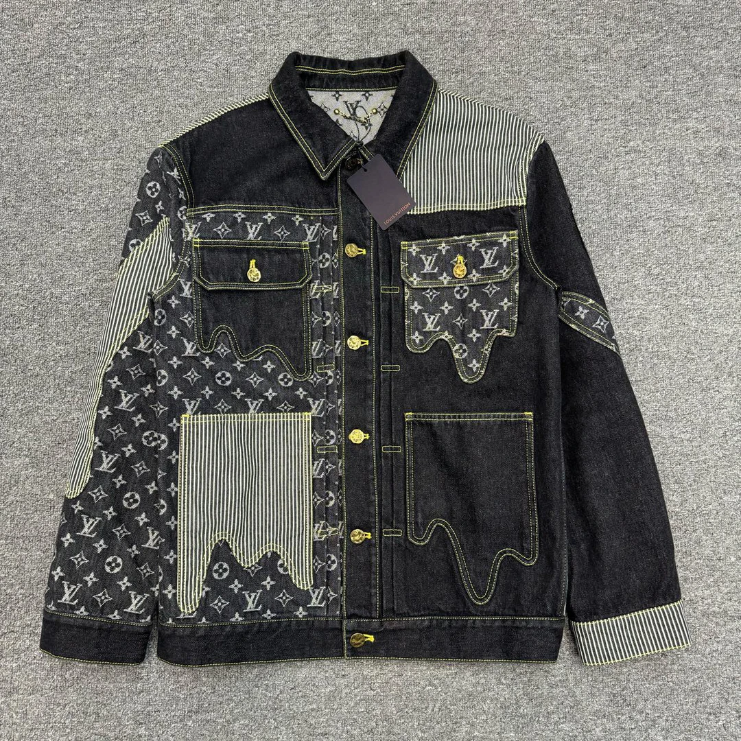 全新未使用 LV LV x Nigo 2.0拼接老花满logo牛仔夹克 46码