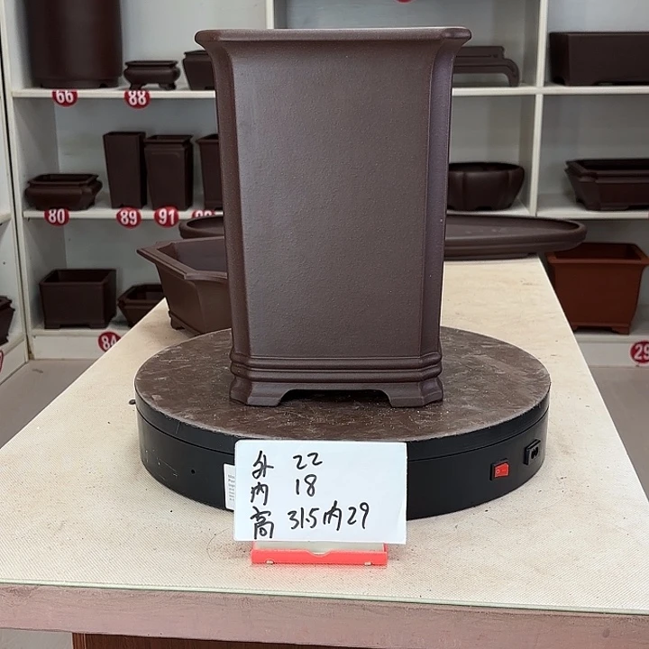 紫砂花盆切角千筒