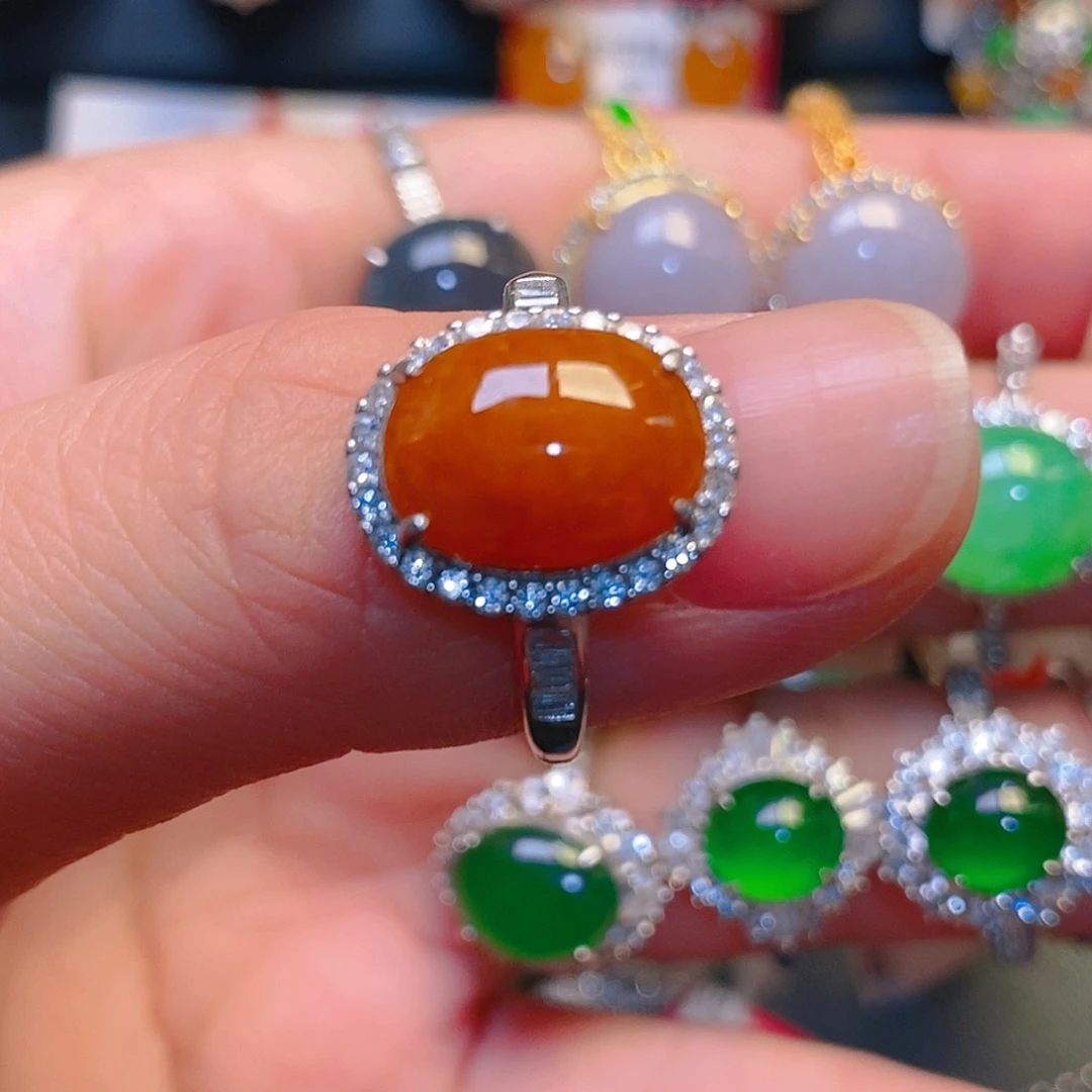 彼***花翡翠银S925镶嵌戒指111