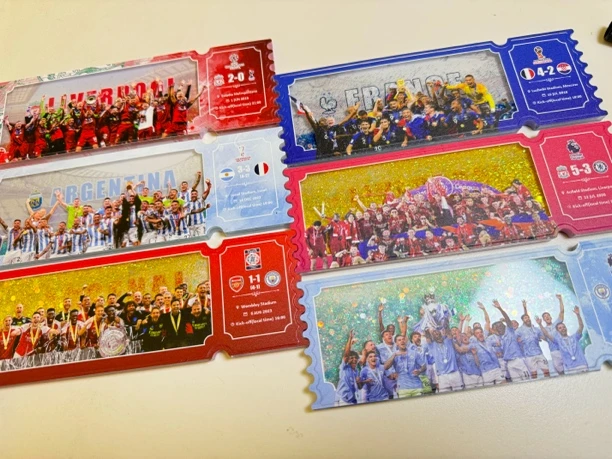 【限量｜指定球队】足球流沙票根夺冠捧杯 流沙票根摆台 非冰箱贴