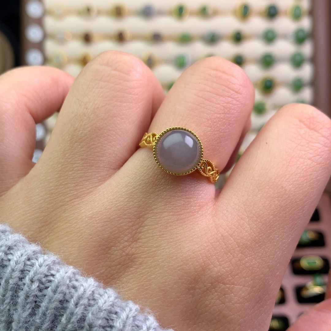 和田玉银S925镶嵌戒指