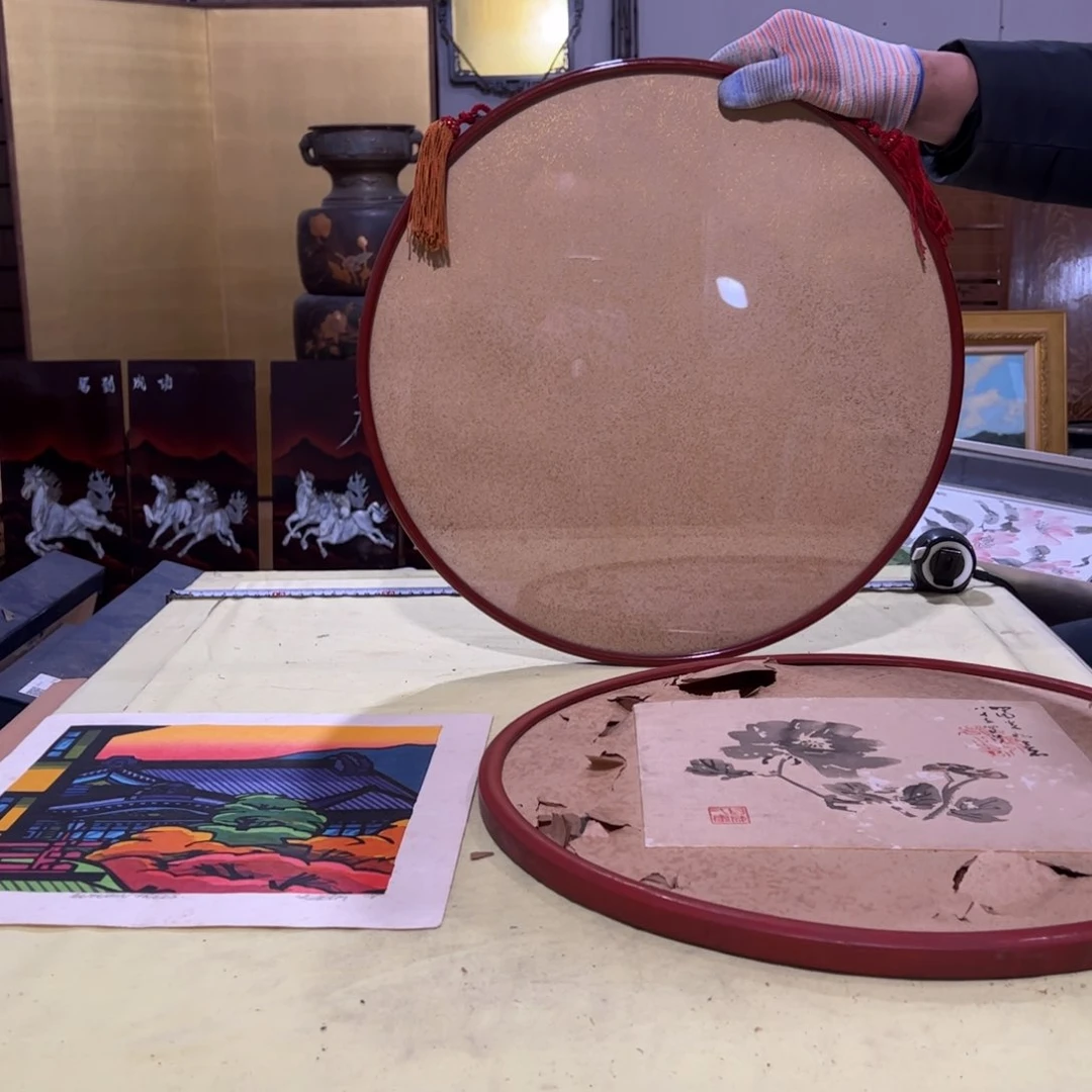 绘画刘*锅屏风框画茶空间设计