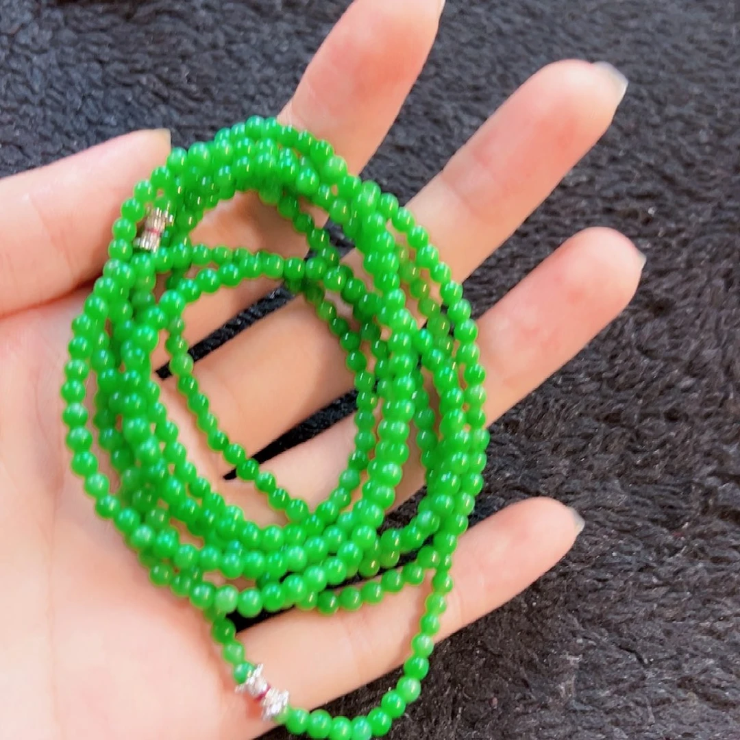 大***肉翡翠18K金镶嵌颈饰签收后24小时鉴赏期