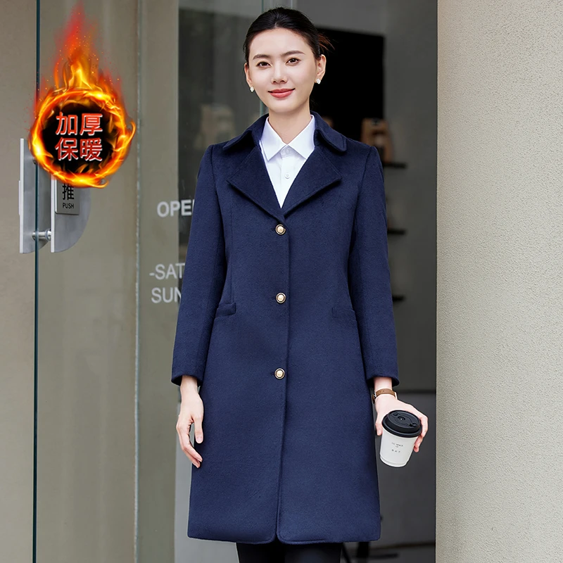高端职业装毛呢大衣4s店售楼部酒店前台工作服夹棉呢子外套工作服