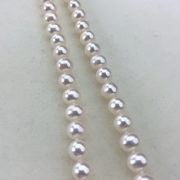 淡水珍珠颈饰银S925镶嵌卡7.8极光白炫彩镜面光