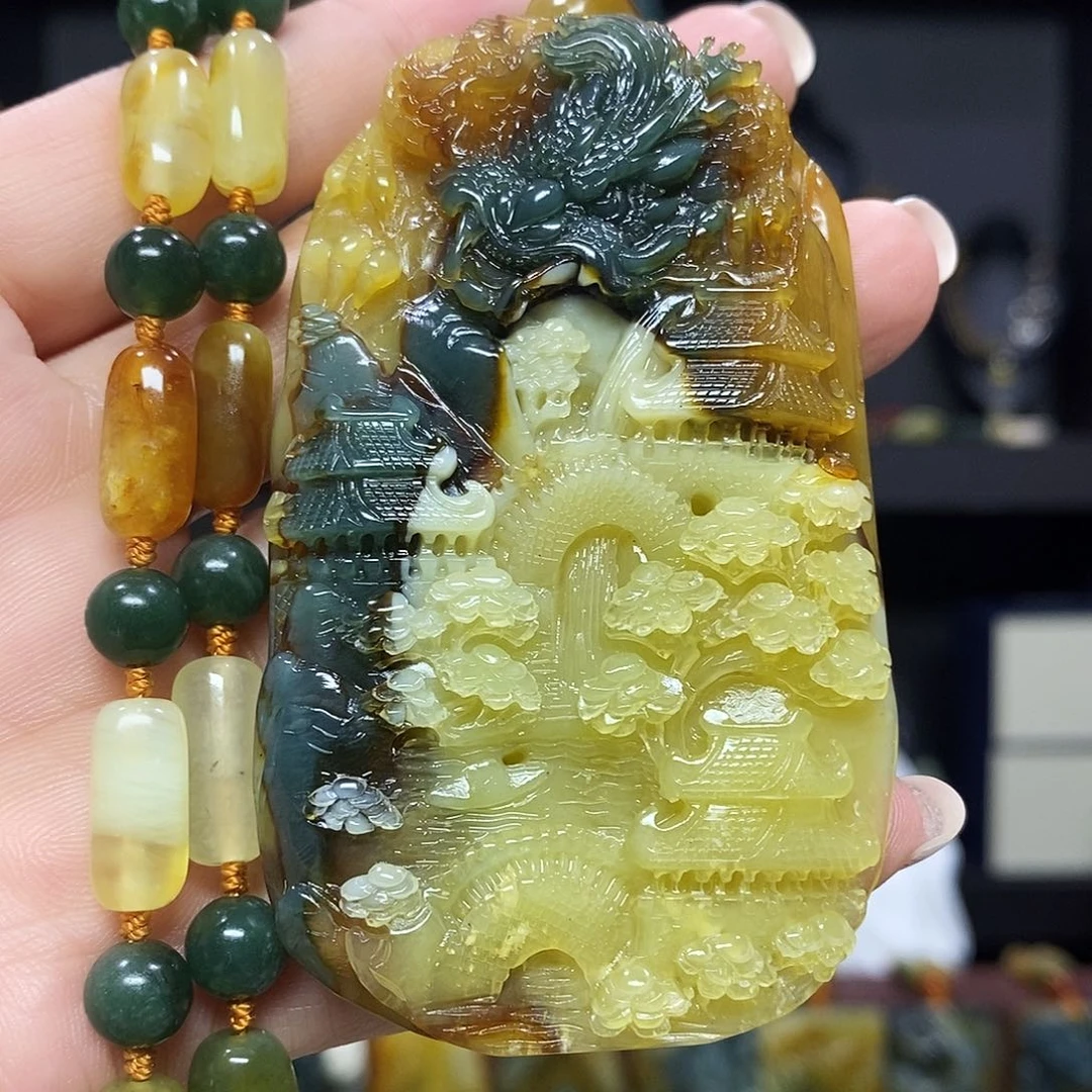 未镶嵌岫玉挂件吊坠项链