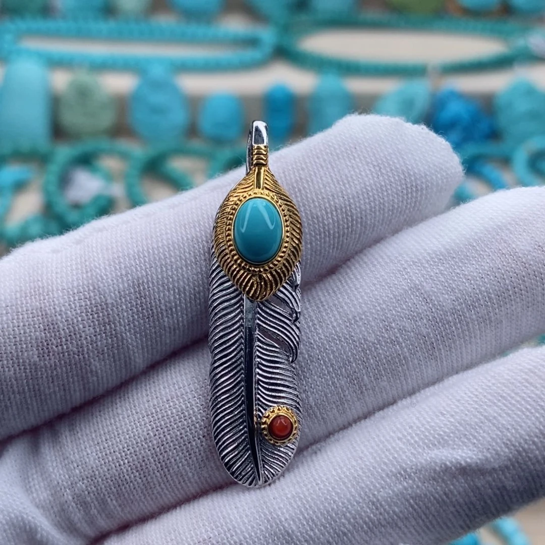 绿松石珠宝奇石银S925镶嵌