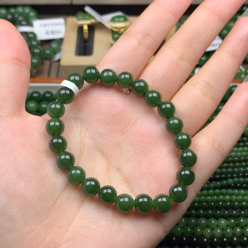 【闪购商品】手串未镶嵌和田玉（碧玉）熊***盐8m m