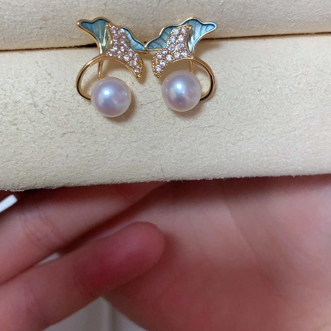 淡水珍珠耳饰合金