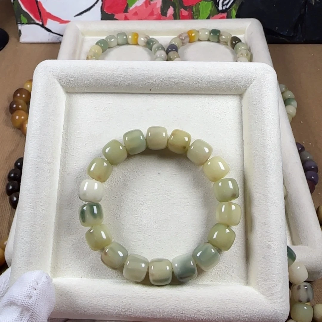 菩提根/象牙果吊坠松绿玫瑰083