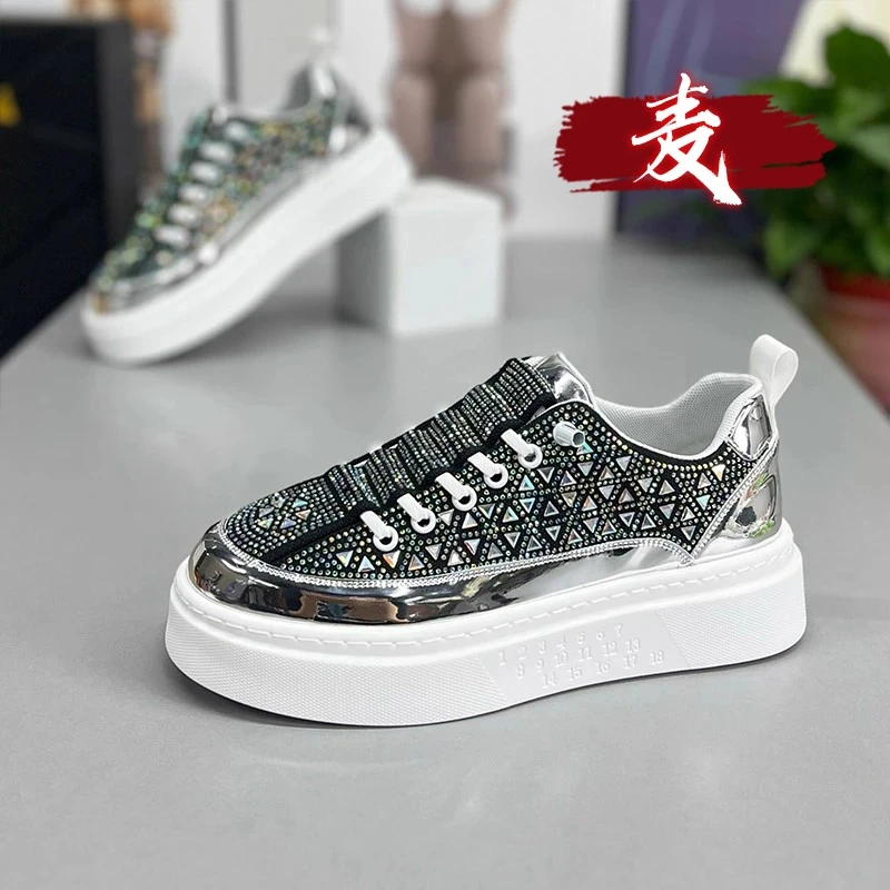 男鞋夏季网面透气2025新款潮流百搭休闲厚底板鞋男士运动增高潮鞋