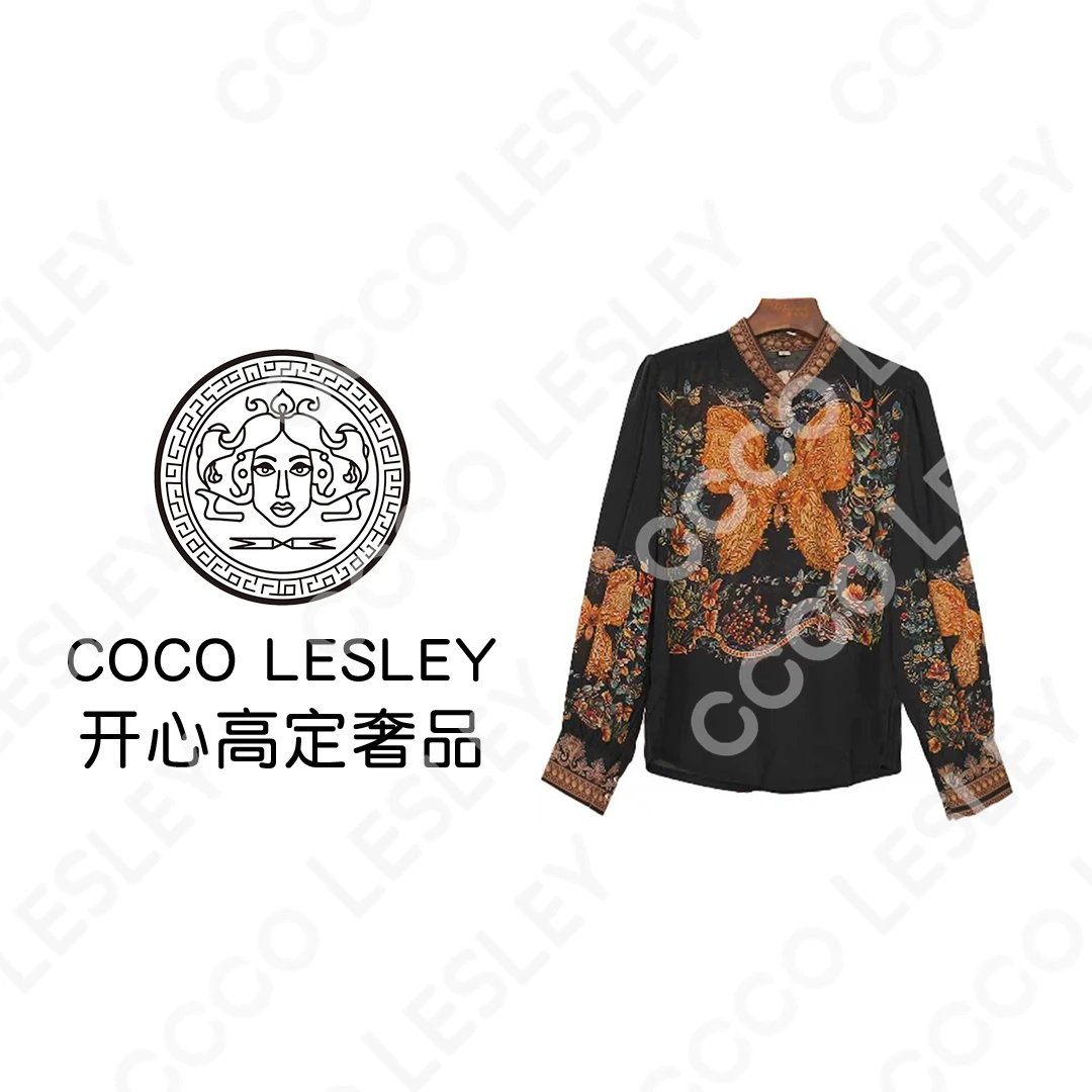 【COCO LESELY】香云纱  气质显瘦时尚上衣 —— 金蝴蝶