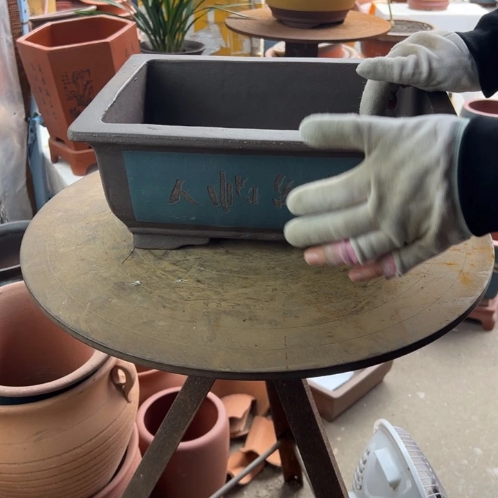 紫砂31蓝马槽 口径32×24×12