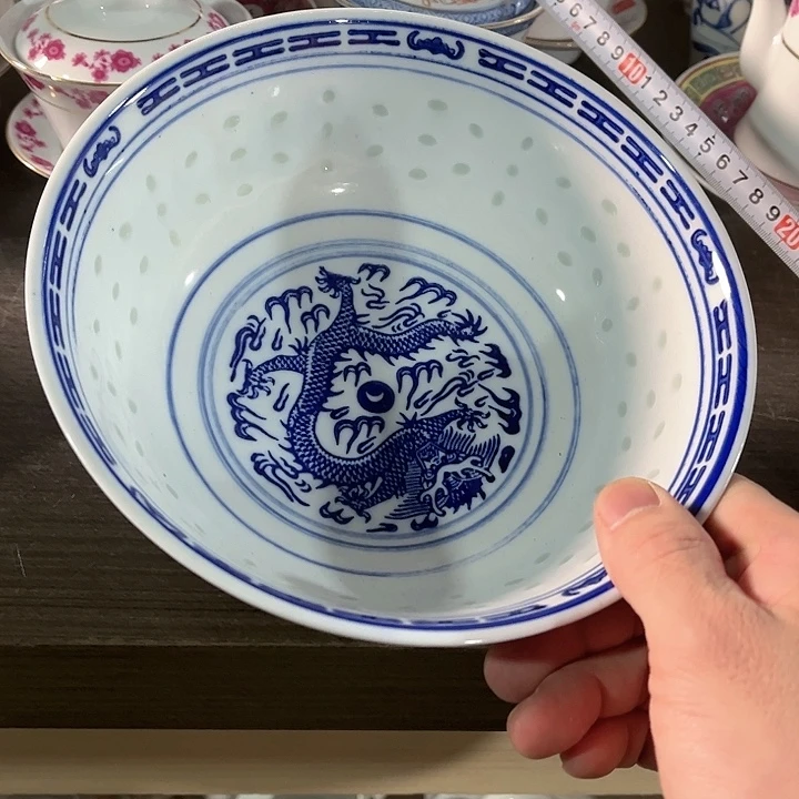 瓷片景德镇陶瓷汤碗。20厘米。