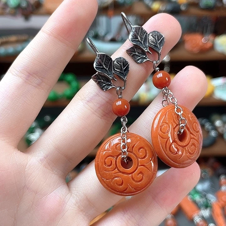 翡翠未镶嵌耳饰饰品