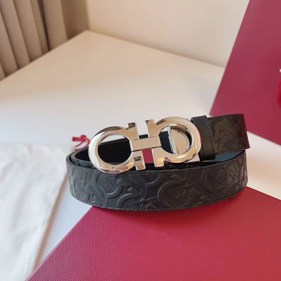 菲拉男女同款皮带牛皮真皮双面时尚百搭宽度3.5cm，2.5cm