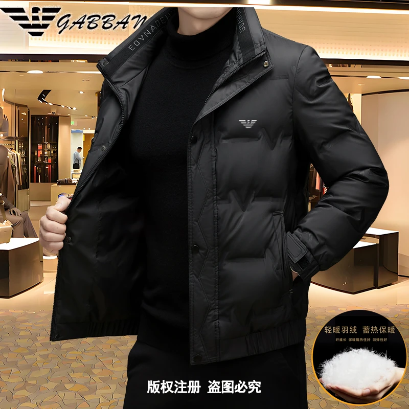 GABBANIE轻奢品牌羽绒外套男立领拉链暗扣防风防水保暖男士外套