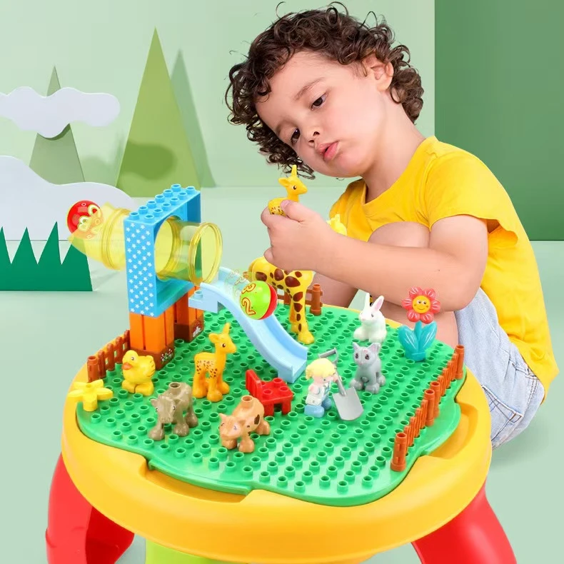 大颗粒百变益智滚珠滑道DIY城堡拼装积木创意玩具