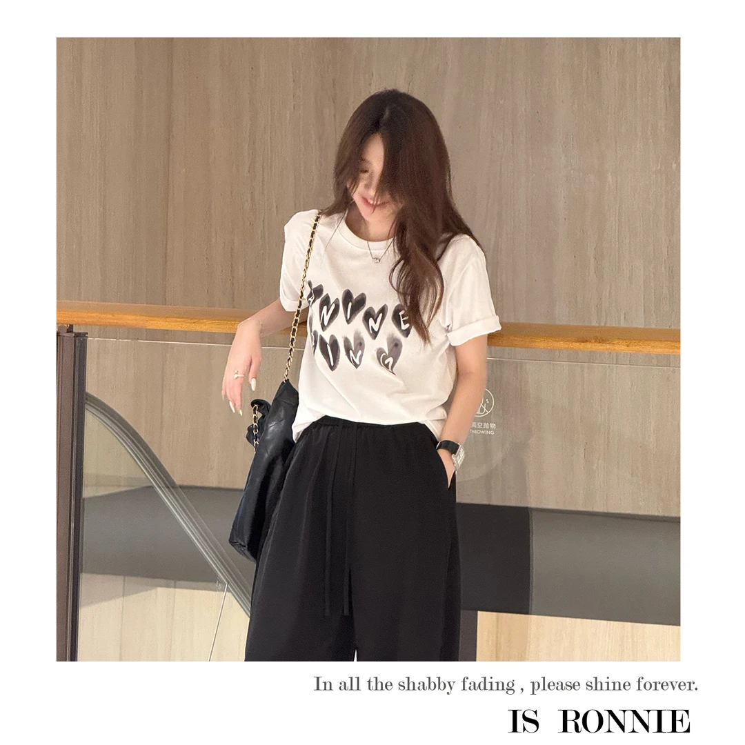 Is Ronnie【心动信号】夏季印花高级感圆领T恤25IR0805-1